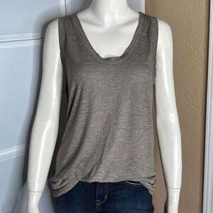 Michael Stars Heathered Brown Flowy Tank Top Size OS